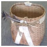 Large antique woven gathering basket