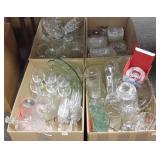 Large group of glassware, pitchers, stemware, etc.
