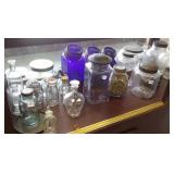 Group of antique, etc. store jars