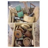 Group of wooden antique kitchen utensils