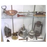 Group including lanterns, copper, etc.