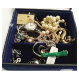 Group of assorted jewelry including gold chain