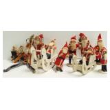 10 vintage Santas & sleighs