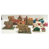 Group of vintage holiday cottages, buildings, etc.