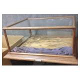 Antique oak tabletop display case
