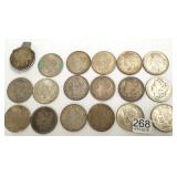 18 assorted U.S. silver dollar