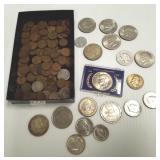 Group of U.S. & foreign coins, etc.