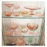 Group of assorted depression glass