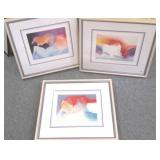 3 framed signed & numbered Richardson lithos-