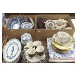 Large group of blue & white porcelain, etc.