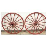 2 approx. 40" diameter antique wagon wheels