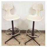 2 Joal Mfg. Co. molded & steel swivel stools