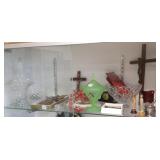 Group including gut glass, religious items, etc.