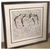 Framed signed & numbered Jiang artwork- 23"