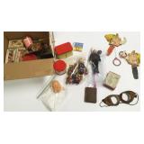 Group vintage toys, tins, etc