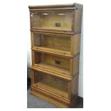 4-section oak stacking bookcase