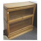 2-section oak stacking bookcase