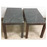 2 marble top end tables