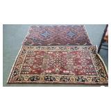 2 handmade Oriental rugs approx 3