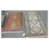 2 handmade Oriental rugs approx 3