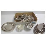 Group of assorted silverplate flatware & holloware