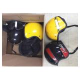 5 assorted helmets & pair goggles