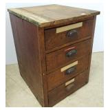 4-drawer wood chest with tools