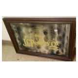Framed J.C. Penney advertising mirror