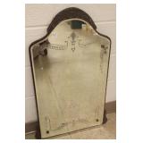 Etched deco mirror