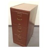 Painted 3-drawer oak file cabinet