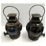 2 railroad switch lanterns