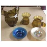 5 assorted pieces art glass