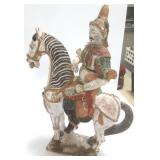 24" terracotta Oriental mounted figure