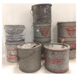 9 galvanized 2pc minnow buckets some
