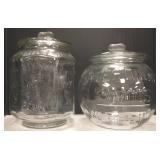 Glass salted peanut jar w/peanut lid 10" high &
