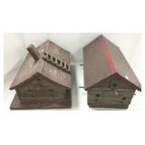 2 log cabin martin houses - 26" long x 16" wide x