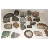 Group assorted agate sections & slabs, etc.