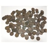 Over 150 unsorted Indian head pennies