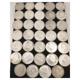 34 - 40% U.S. silver Kennedy half dollars -