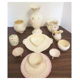 Group Irish Belleek incl. black, green & blue