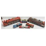 Group tin train toys incl. 2 battery op Modern