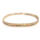14k gold multicolor Italian bracelet - 7" - 10.2