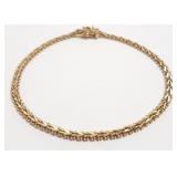 18k yellow gold bracelet - 7" long - 6.6 grams