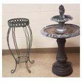2 tier metal bird bath/fountain 35" H 20"