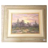 Framed signed S. Nyberg desert landscape oil on