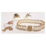 Group 10k + 14k gold jewelry - 14k gold ring,