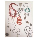 Group jewelry, sterling, coral, opal etc.
