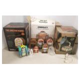 Group collector juke box radios and figures, etc.