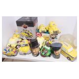 Group taxi cookie jars, W.C. fields items, etc.