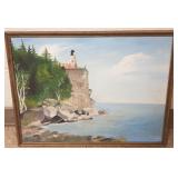 Framed signed L. Layman 1959 oil on board-